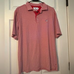 Southern Tide Men's Polo in Red and White Stripes